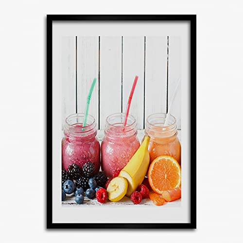 Tableau de cocktails colorés avec cadre 50x70 cm pour votre salon