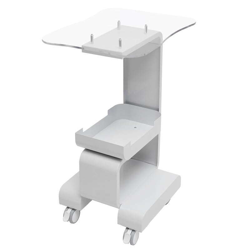 Carro Profesional De Metal con Ruedas Y Estantes, Carrito para Peluquería, Esteticista Y Salón De Belleza, Blanco