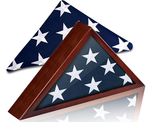 Flag Case Set with Burial Flag, Including 5'x9.5' Funeral American Flag