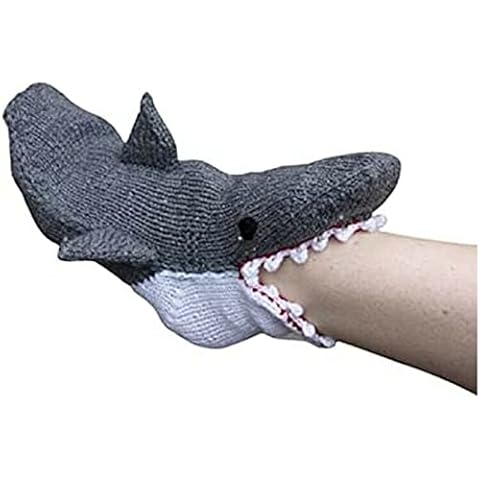 Gokame Christmas Knit Crocodile Socks, Funky Knitting Pattern Whimsical Alligator Knitting Cuff, Whimsical Alligator Floor Socks, Cartoon Crocodile Shape Knit Socks for Women (Shark socks) Cover