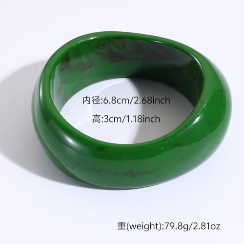 Image of Colorful Resin Bangle Bracelet For Women Irregular Wide Chunky Geometric Bracelet Fashion Charm Accessories Jewelry Birthday Holiday Gifts
