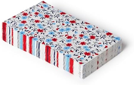 Two's Company Red White Bloom Floral 3-Ply Dinner Napkin/Guest Towel, 8-inches Length, Paper, Set of 20 image 5