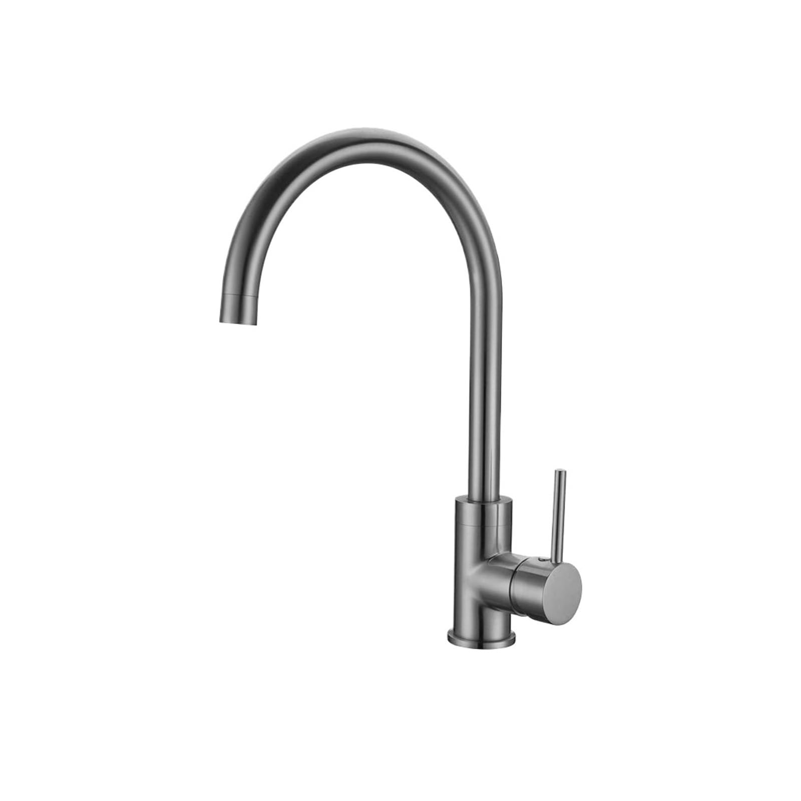 Robinet de cuisine en laiton massif pivotant à 360° eau chaude et froide gris canon de fusil