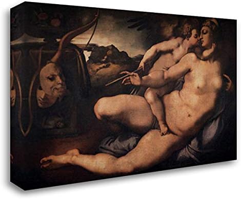 Venus and Cupid 24x18 Gallery Wrapped Stretched Canvas Art by Jacopo Pontormo