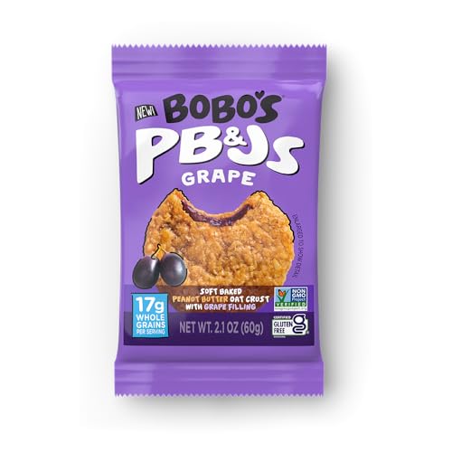 Bobo's Grape PB&J, Gluten Free, Non-GMO, Whole Grain Oats | Snack Bars | On-the-Go | Made with Simple Ingredients