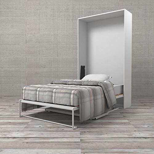 CAMA SOLTEIRO DOBRAVEL COM ESCRIVANINHA FOLD BRANCO 103X80X200,5