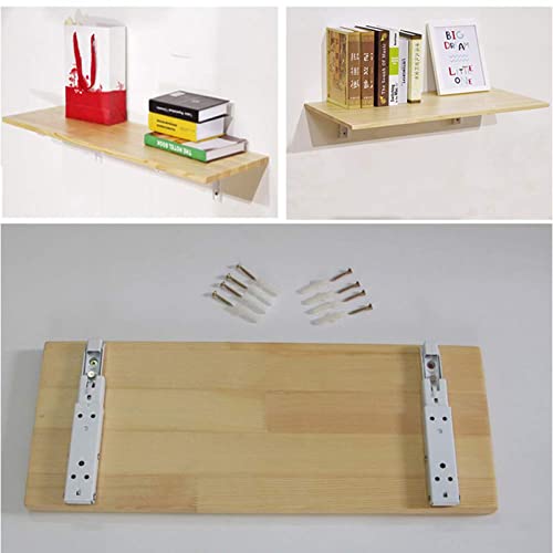 Table murale rabattable en bois 120x50 cm bureau pliable - 6