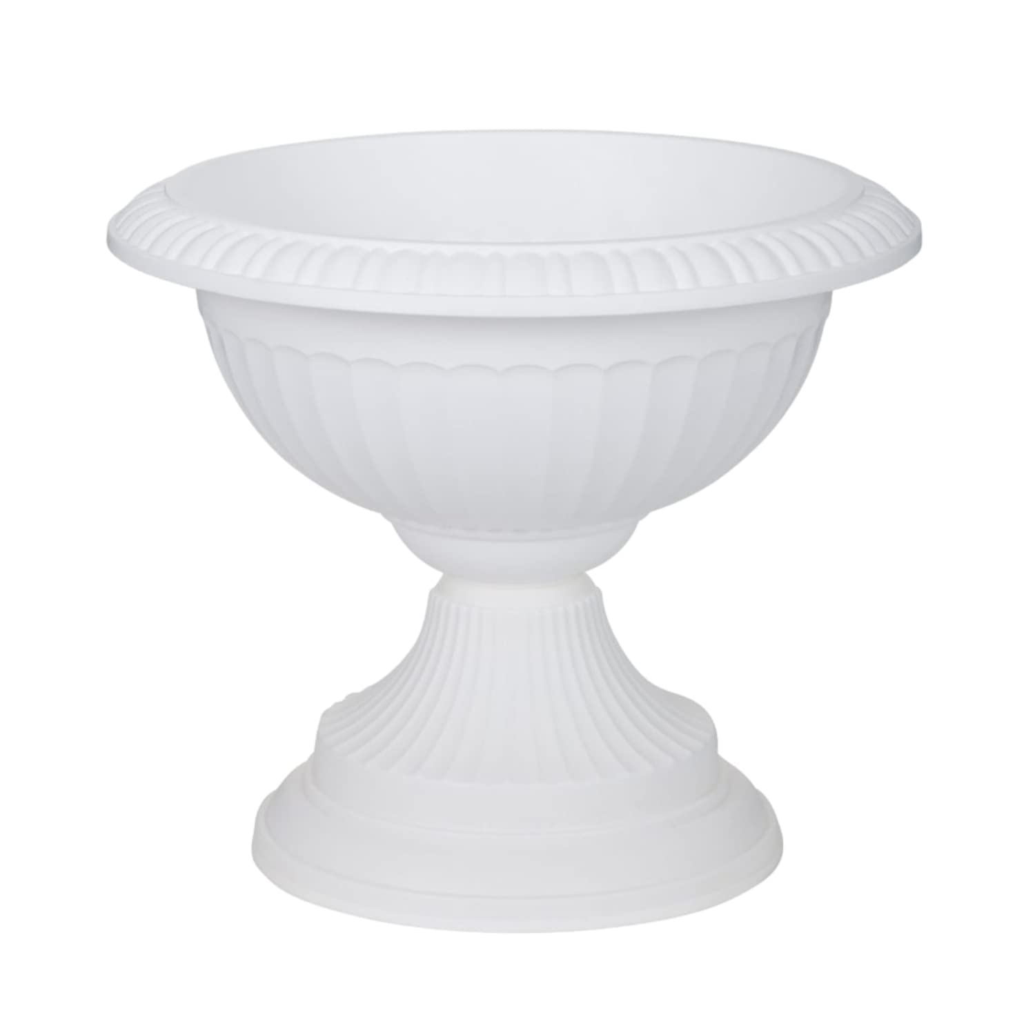 Whitefurze White Furze 42Cm Grecian Urn Planter Flower Pot Classic Traditional Outdoor Plastic