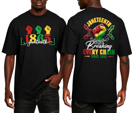 Ithalt Juneteenth Shirts Men: African American Freedom Tee Black History Month T-Shirt June 19th 1865 Outfits(Black1 Medium)