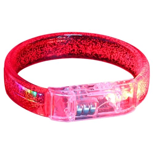 Braccialetti LED | Giocattoli Con Braccialetti Illuminazione | Bracciali Lampeggianti A LED Che Si Illuminano Al Buio Accessories Per Festival | Bracciali Luminosi Accessories Per Concerti (Ro-sso)