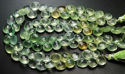 Prehnite naturelle en perles cœur pour vos bijoux bohèmes d'été