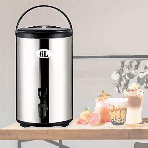 Urna de catering, dispensador de agua caliente, acero inoxidable aislado con grifo, capacidad de 6 a 20 litros para bebidas