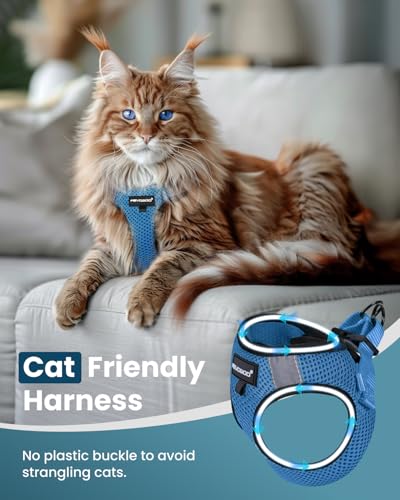 Image of FAYOGOO Cat Harness and Leash Set, Escape-Proof Step-in Vest for Walking