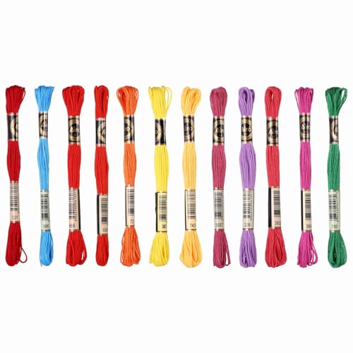Image of PATIKIL 12 Skeins Embroidery Floss Polyester Embroidery Threads Bracelets String for Cross-Stitch Hand Embroidery, Christmas Green