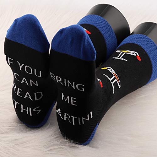 MBMSO 2 Pairs Martini Socks If You can Read this Bring Me Martini Socks Novelty Martini Gifts for Martini Lovers4