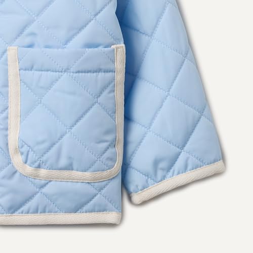 Image of Amazon Essentials x Sofia Grainge Toddler and Baby Girls' Midweight Quilted Field Jacket with Ruffle