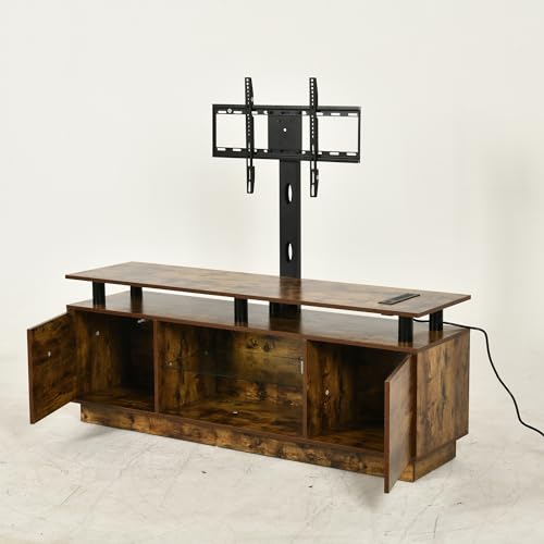 DWVO Rustic Brown TV Stands for Living Room with Mount