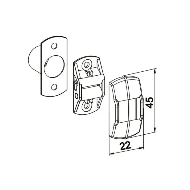 Image secondaire de Guide Sangle pour Volet Roulant avec Cache PVC Gris Clair
