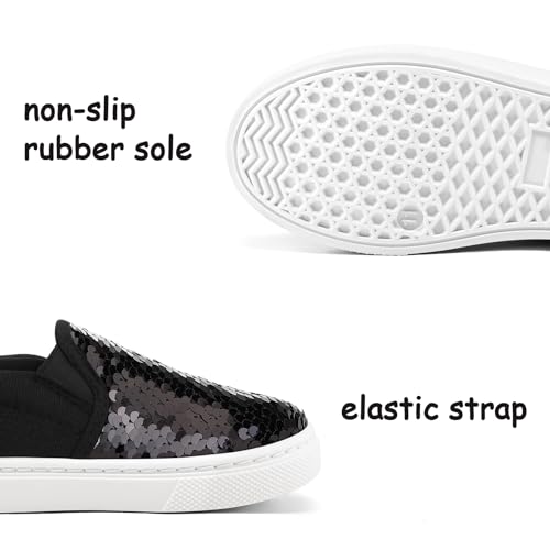 k komforme toddler slip on sneakers girls sparkle sequins canvas walking shoes