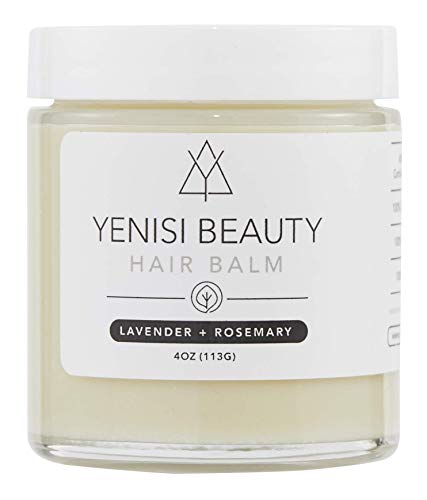 Yenisi Beauty Hair Balm: Lavender + Rosemary ORGANIC Hair Growth Conditioning Balm- Moisturizes, Shines, Strengthens & Promotes Healthy Hair Growth for ALL Hair Types & Beards: [FAIR TRADE+VEGAN]-4oz