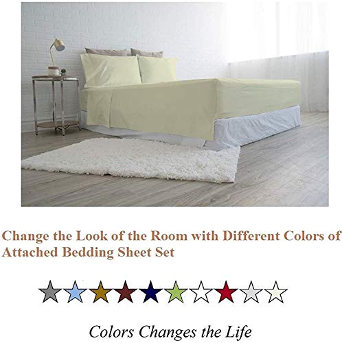 NON Sticky cotton Premium California King Waterbed Sheets, 4 Piece Egyptian Cotton Attached Sheet Set with 18