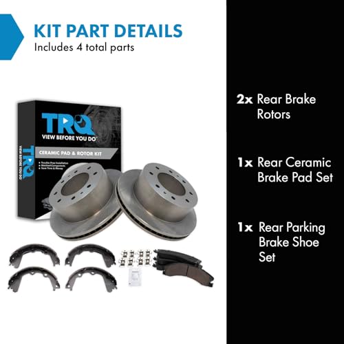 Image of TRQ Ceramic Brake Pad & Rotor Kit Compatible with 2013-2017 Chevrolet 2011-2019 GMC