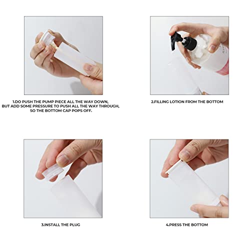 Longway 1.7Oz 50Ml Airless Cosmetic Cream Pump Bottle Travel Size Dispenser Refillable Containers/Foundation Travel Pump Bottle For Shampoo（Pack Of 6, Frosted Translucent） #TOP2