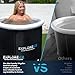 Explore Ice Bath Pro Max Extra Large Outdoor Inflatable Portable Athlete Cold Water Therapy Plunge Barrel Bath Tub with Lid and Carry Bag, Black/White