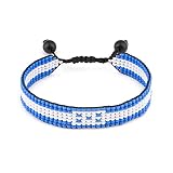FAHARI Honduras Flag Bracelet: Handmade Bracelet,Adjustable Beaded Boho-Style Rope Bangle with Patriotic Design