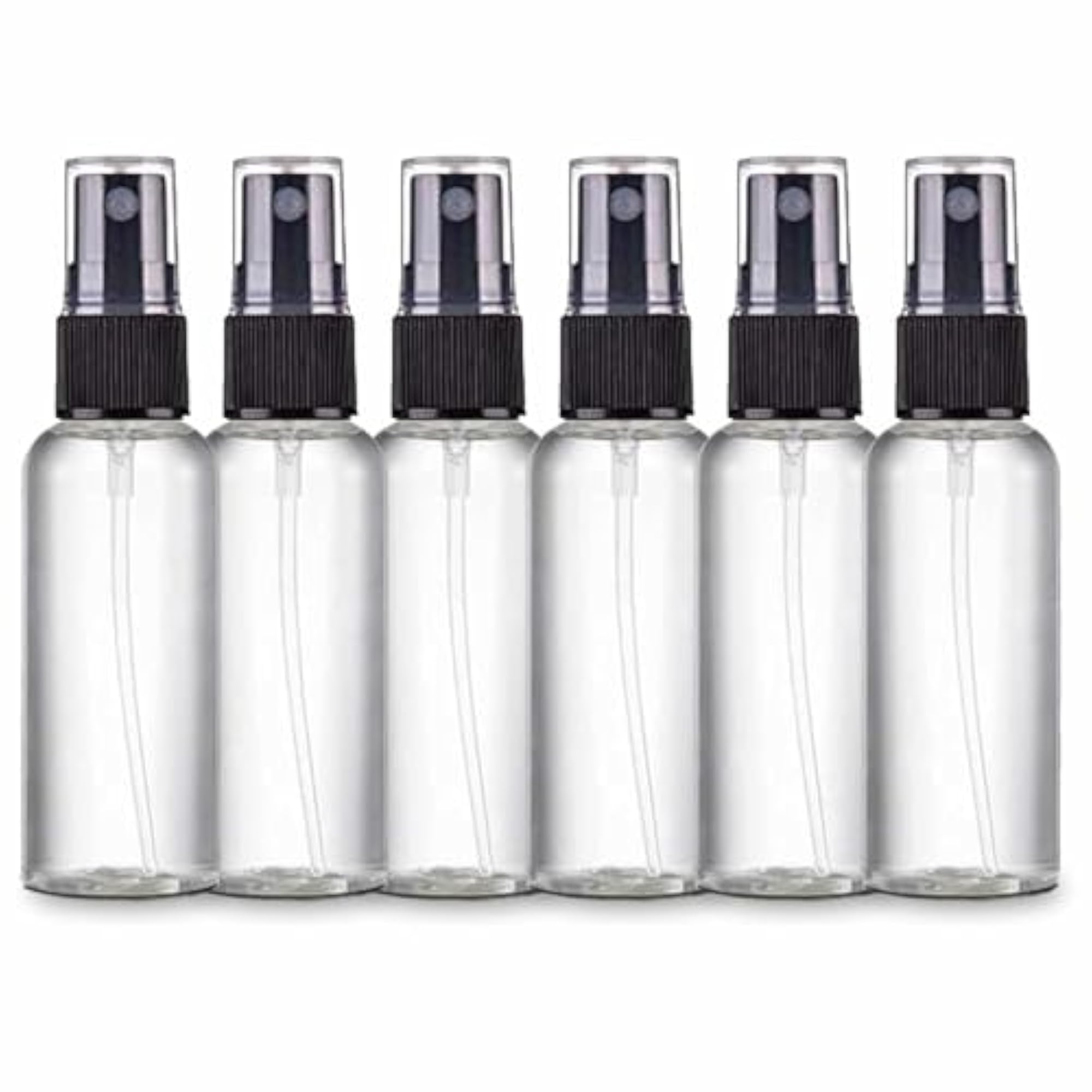 Clear Empty Fine Mist Plastic Mini Travel Bottle Set, Pack of 6
