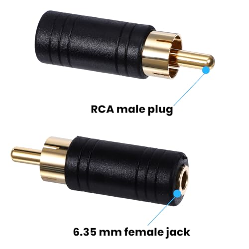 Adaptador 6.35mm a RCA macho, pack 4 unidades miniatura 3