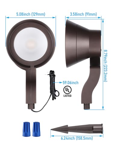 Image of LEONLITE 8-Pack RGBCW Wall Wash Dimmable LED Low Voltage Landscape Lights