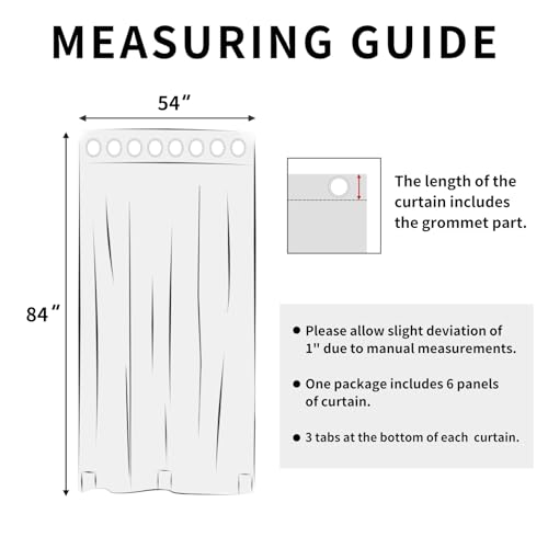 Image of Easy-Going Outdoor Curtains for Patio 6 Panels, 54x84 inch, White | Waterproof, Windproof, Weatherproof Privacy Outdoor Curtains for Cabanas Porches and Pergolas, Grommet Top and Tab Bottom