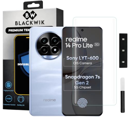 Image of Blackwik UV Curved Tempered Glass for Realme 14 Pro Lite | 1-Pack