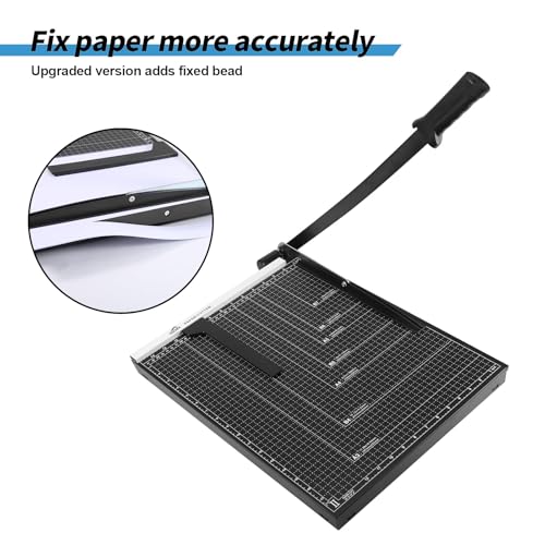 Image of ISDIR Guillotine Paper Cutter 18 inch with Integrated Pressure Bar - Heavy Duty Metal Base, 15 sheet Capacity, Magnetic Guide & Safety Guard - Precision Trimmer for Cardstock, Crafts, DIY, Photos & Office