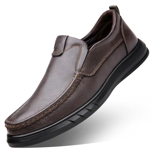 Men's Dress Shoes Men's Slip-On Leather New Oxford Shoes Classic Lace-up Low Top Block High Heel Shoes Business Meeting Office Work Shoes