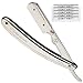 Parker SR1 Stainless Steel Straight Edge Barber Razor and 5 Shark Super Stainless Blades
