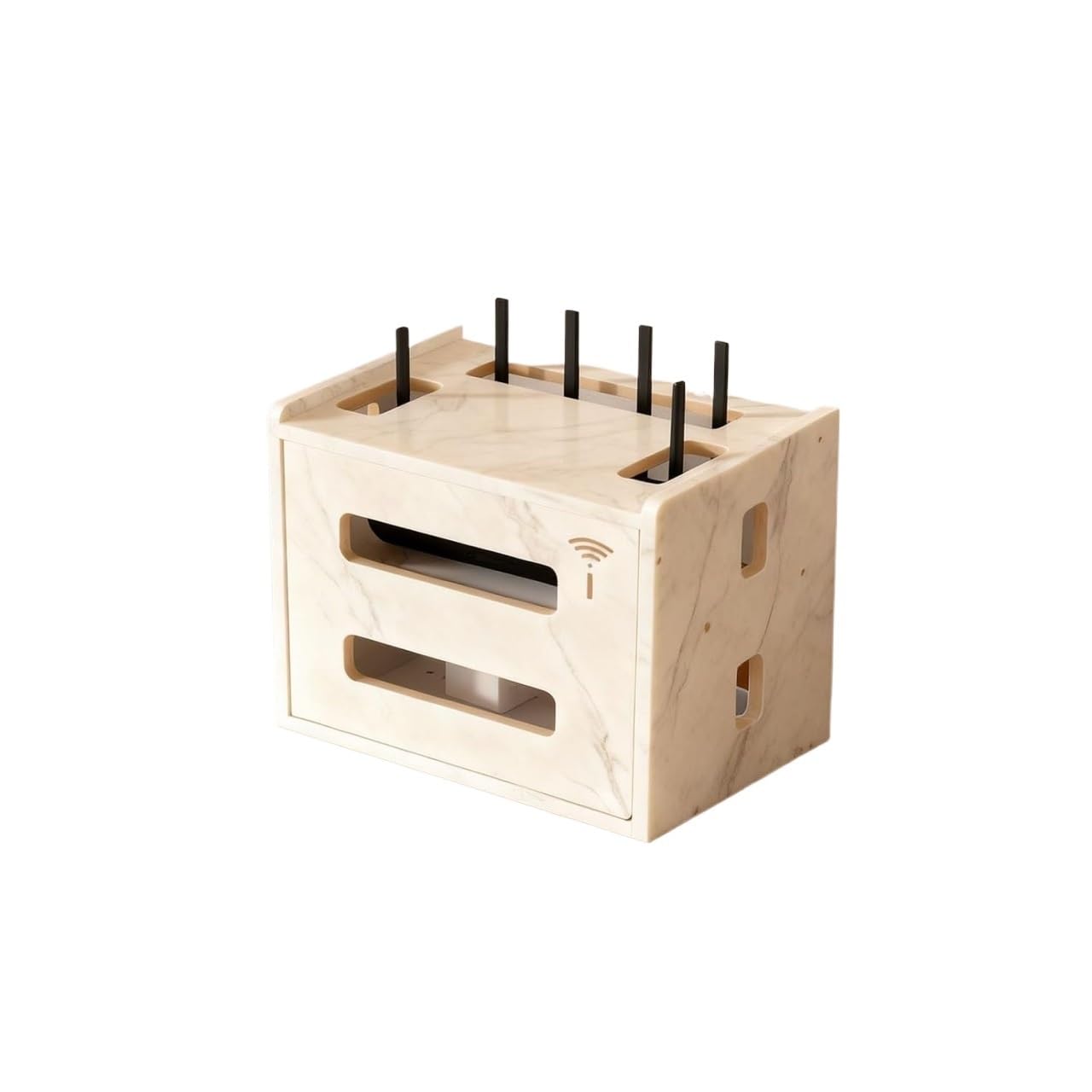 Boîte de gestion des câbles et rangement routeur en bois