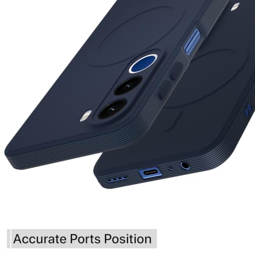 Image of Outlouders Back Cover for Realme C100x | Soft Matte Silicone | Slim Fit | Magnetic-Safe Logo Design (Magnetic-Safe Not Compatible) | Shockproof | Camera Protection Bumper Case (Blue)