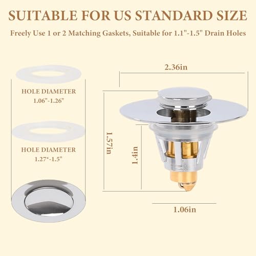 Bathroom Sink Stopper with Hair Catcher - Use Code YEUGTASA - Image 2