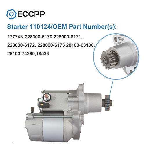 Eccpp Starters Fit For Lexus Es300 1998-2001 Rx300 1999-2003 3.0Lfor Toyota Avalon 1998-2004 3.0L Camry 1998-2001 2.2L 1998-2005 3.0L 2002-2003 2.4L Highlander 2001-2003 2.4L 3.0L 17774N #TOP4