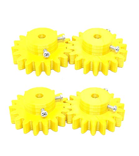 Image of INVENTO 4pcs 3D Printed Plastic Spur Gear 18 Teeth, 50mm dia, 10mm Width, 6mm hole for DIY Projects