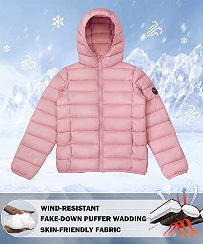 maoo garden Girls Boys Winter Puffer Jacket Big Kids Faux-Down Lightweight Packable Water-Resistant Coat4