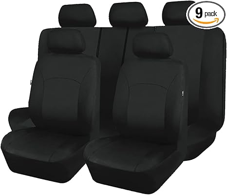 Flying Banner Car Seat Covers Front Seats Rear Bench Polyester car seat Protectors Easy installations Rear Bench Split Classic Man Lady Truck Soid Black