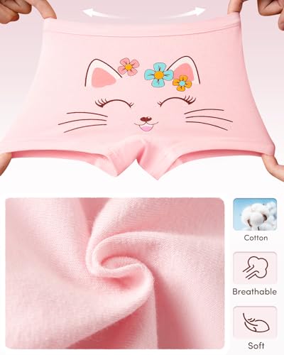 Adorel Mädchen Unterhosen Baumwolle Boxershorts Panty Unterwäsche 8er-Pack Katze & Häschen 116-122 EU (Herstellergröße L)