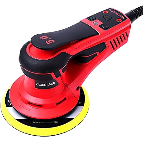 Electric Random Orbital Sander,PioneerWorks Brushless Motor,Powerful 350W & Low Vibration,10000 RPM,6-Inch For Woodworking, Polishing,Carpentry Cover