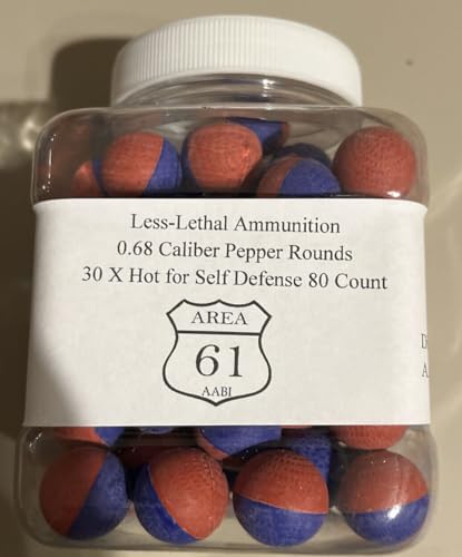 .68 Cal 30X HOT 15% PAVA Self Defense Pepper Ball Ammo - 80 pk