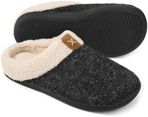 ULTRAIDEAS Knusse Pantoffels Met Gesloten Achterkant Van Traagschuim Voor Dames Warme Fleecevoering Wolachtige Katoenen Sloffen Antislip Rubberen Zool Binnen En Buiten Rood 42 Eu 1012896359