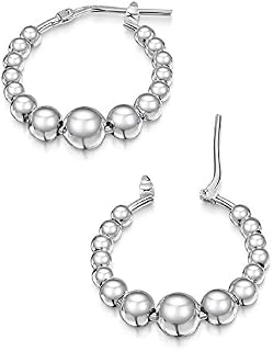 Amberta Women's 925 Sterling Silver Hoop Earrings