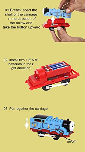 Image of OPINA Pleyrix Battery Operated Train Toys Track Set with Sound and Flashing Lights (Big Size)